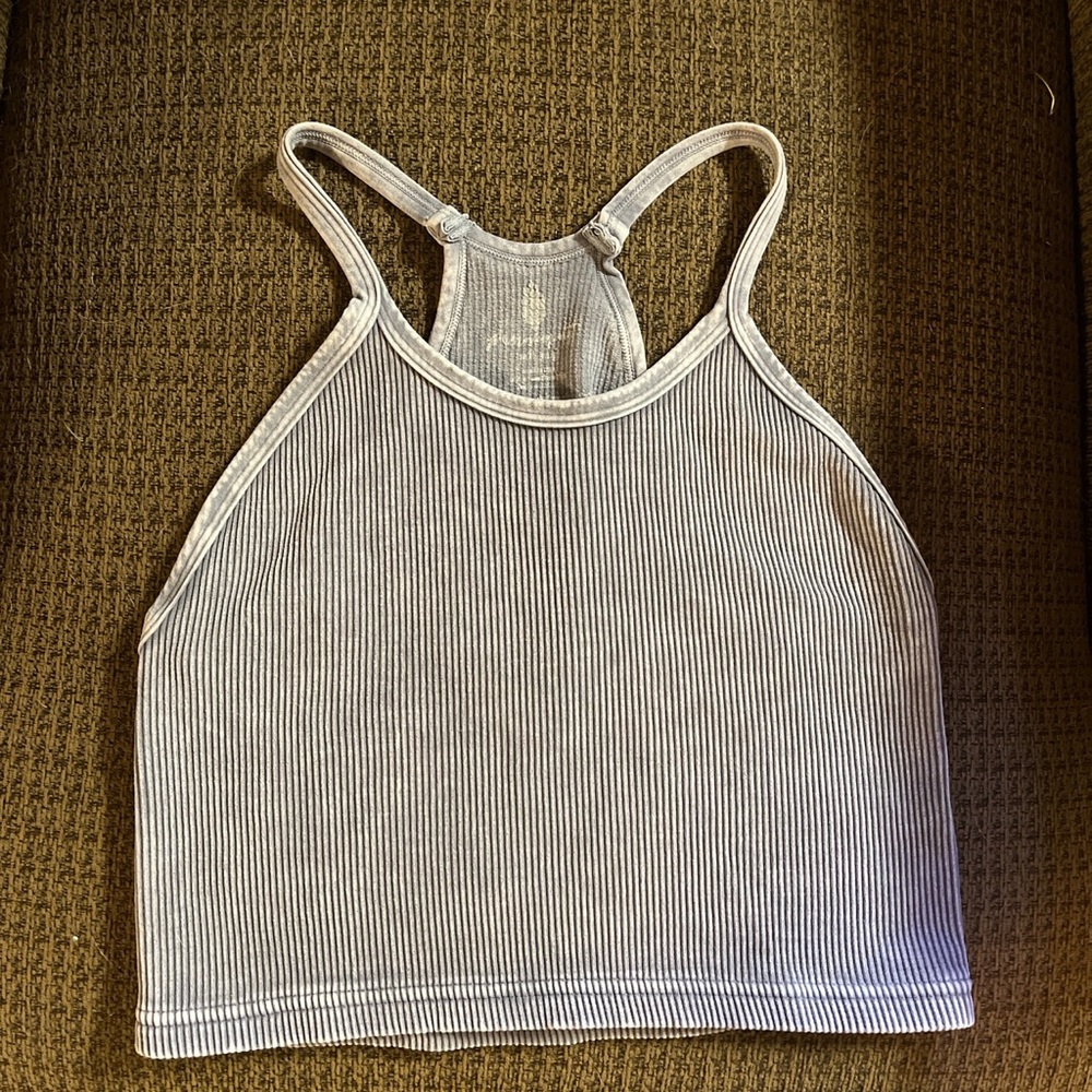 Free People Movement Happiness Runs Crop Tank in Vintage Light Grey in size M/L